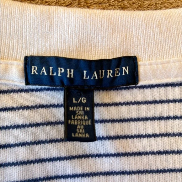 Ralph Lauren White with Navy Stripes Polo Dress with Pink Logo Size Large - Picture 6 of 7